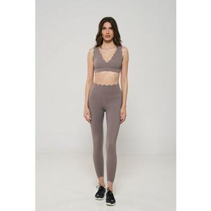 Set de bustiera cu decolteu in V si colanti cu talie inalta - 2 piese imagine