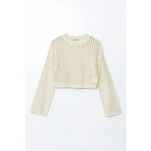 Pulover crop cu perforatii imagine