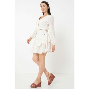 Rochie mini cu decolteu cache-coeur cu volane imagine