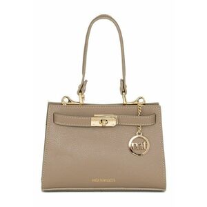 Geanta din piele cu maner si pandantiv logo imagine