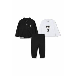 Set de bluza de bumbac cu imprimeu si pantaloni - Alb/Negru - imagine