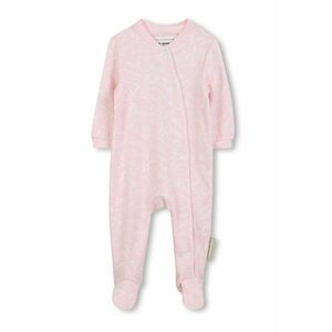 Set de salopeta - caciula si bavetica cu imprimeu logo - 3 piese imagine