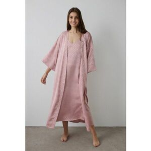 Halat lung din satin cu model imagine