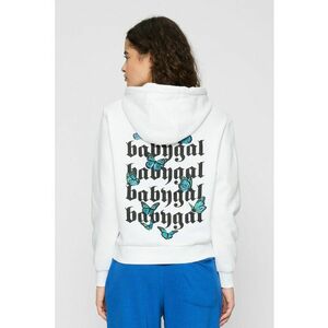 Hanorac din amestec de bumbac cu text - Alb - imagine