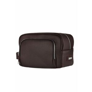 Geanta accesorii din piele naturala SK04 maro inchis imagine