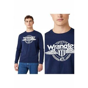 Tricou Cu Maneca Lunga Barbati - Ls Americana Tee - Regular Fit - 100% Bumbac - Confortabil - Respirabil - Ideal Pentru Zi Cu Zi - Marimea M - Albastru imagine