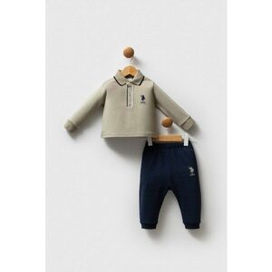 Set de bluza polo din bumbac si pantaloni de trening relaxed-fit - 2 piese imagine