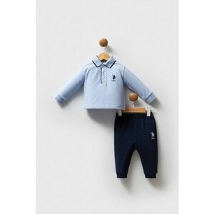 Set de bluza polo din bumbac si pantaloni de trening relaxed-fit - 2 piese imagine