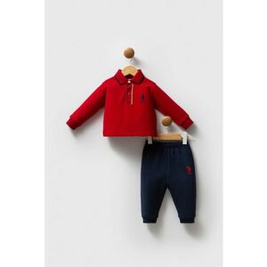 Set de bluza polo din bumbac si pantaloni de trening relaxed-fit - 2 piese imagine