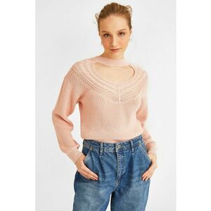 Pulover din amestec de bumbac cu decupaj imagine