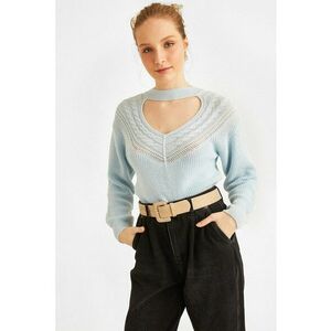 Pulover din amestec de bumbac cu decupaj imagine