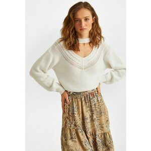 Pulover din amestec de bumbac cu decupaj imagine