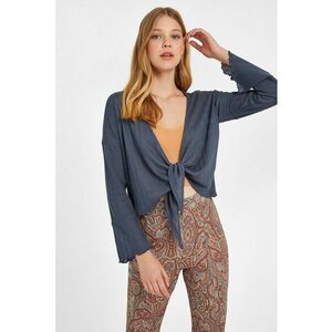 Cardigan crop cu snur frontal imagine