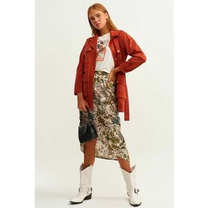 Fusta asimetrica cu model si talie elastica imagine