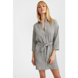 Rochie cu model in dungi si cordon in talie imagine