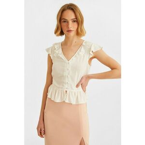 Bluza cu decolteu in V si volane imagine