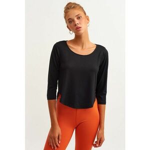 Bluza asimetrica din amestec de lyocell cu decolteu rotund imagine