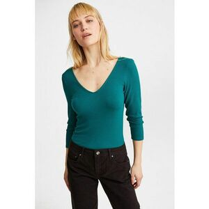 Bluza striata tricotata cu decolteu in V imagine