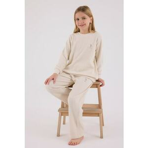 Set de pantaloni si bluza striata cu croiala lejera - 2 piese imagine