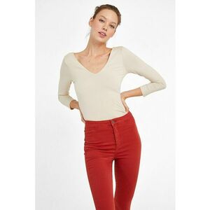 Bluza slim fit cu decolteu in V imagine