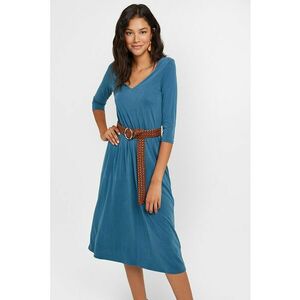 Rochie cu decolteu in V si maneci 3/4 imagine