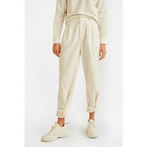 Pantaloni crop din amestec de lyocell cu pliuri imagine