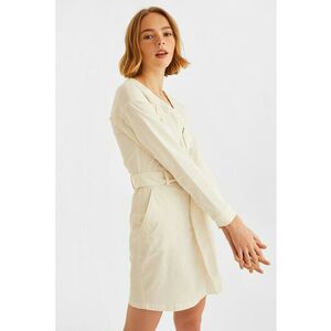 Rochie din material chambray si decolteu in V imagine