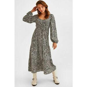 Rochie cu imprimeu floral si decolteu patrat imagine