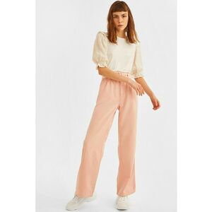 Pantaloni din amestec de lyocell cu croiala dreapta si talie inalta imagine