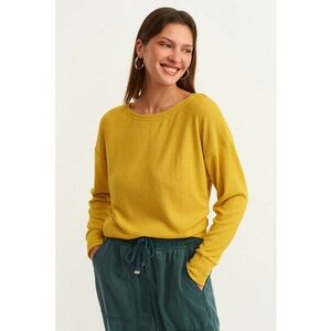 Pulover cu decolteu barcuta si maneci cazute imagine