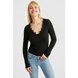 Bluza slim fit striata cu detalii de dantela imagine