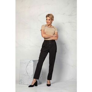 Pantaloni cargo uni cu talie inalta imagine