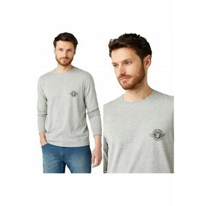 Tricou Cu Maneca Lunga Barbati - Ls Biker Tee - Regular Fit - 100% Bumbac - Confortabil - Respirabil - Elastic - Material Durabil - Ideal Pentru Zi Cu Zi - Marimea S - Gri imagine