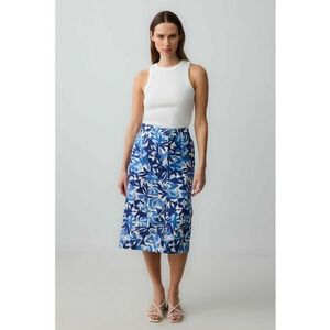 Fusta din bumbac cu slit frontal imagine