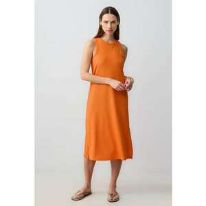 Rochie midi cu croiala dreapta si slit lateral imagine