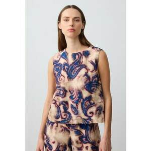 Top din amestec de in cu model paisley imagine