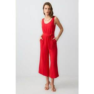 Salopeta crop cu cordon in talie imagine