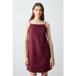 Salopeta din in cu decolteu patrat imagine