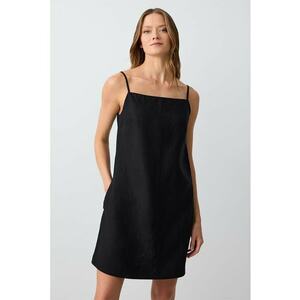 Salopeta din in cu decolteu patrat imagine