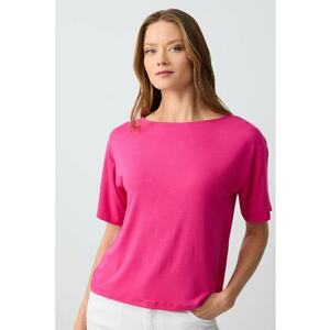 Tricou din amestec de modal cu decolteu barcuta imagine