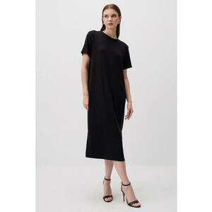 Rochie-tricou midi cu decolteu la baza gatului imagine