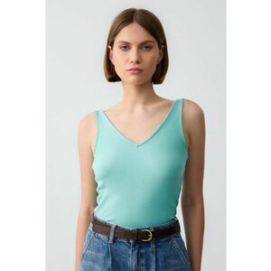 Top slim fit cu decolteu in V imagine