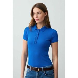 Tricou polo slim fit din amestec de modal imagine