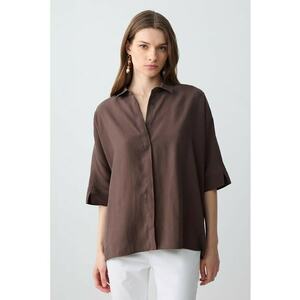 Camasa din amestec de modal cu maneci cazute imagine