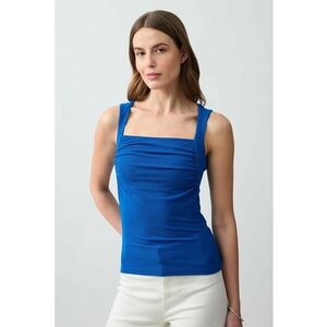 Top slim fit cu aspect drapat imagine