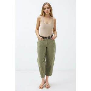 Pantaloni crop cu talie inalta imagine
