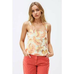 Bluza cu design floral si decolteu patrat imagine