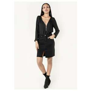 Fusta scurta neagra de denim P213 M10 17931 imagine