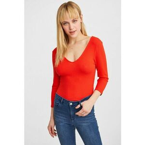 Bluza striata tricotata cu decolteu in V imagine