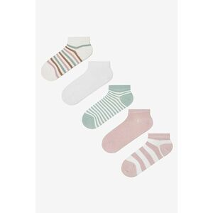 Set de sosete pana la glezna cu dungi - 5 Perechi imagine